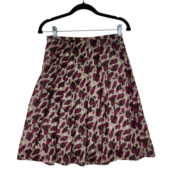 Suzuya A Line Skirt S Women Cherry Red White Layers Leaves Polka Dot Flowy Vtg - Picture 2 of 13